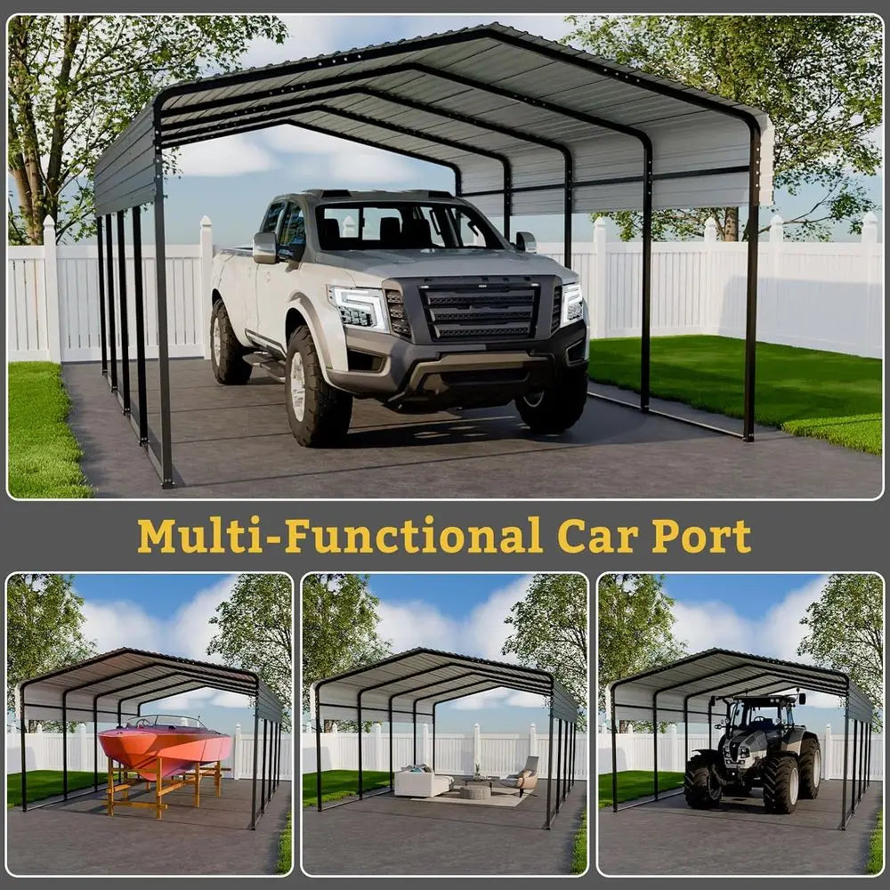 Heavy Duty Metal Carport Shelter In Galvanized Steel