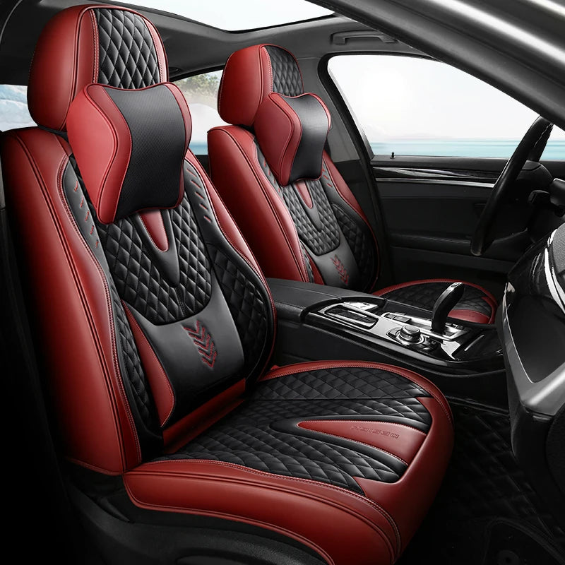 Universal Car Seat Covers Durable Synthetic Leather Front And Rear