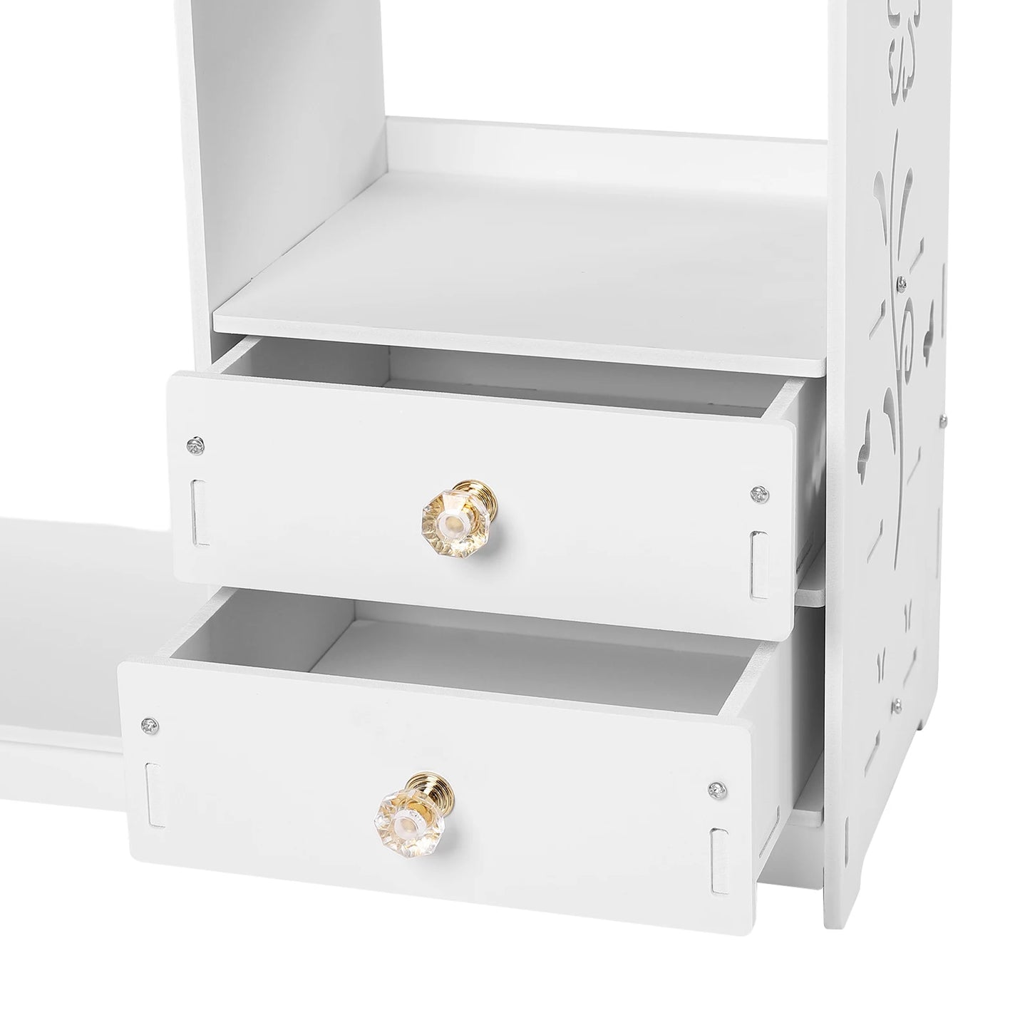 Wall Mounted Cabinet With 2 Drawers Bathroom Organizer
