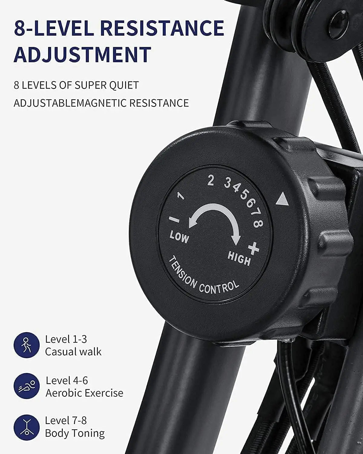 Foldable Magnetic Upright Exercise Bike With Pulse Sensor LCD Monitor