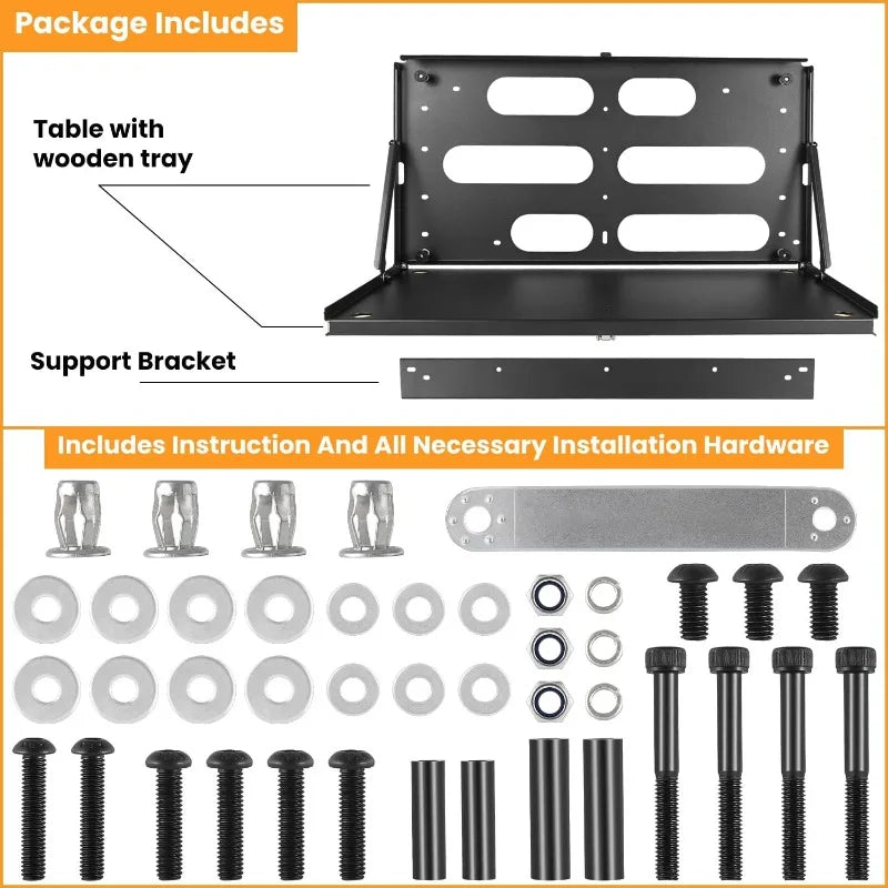 Drop Down Tailgate Table For Jeep Wrangler Rear Door Foldable