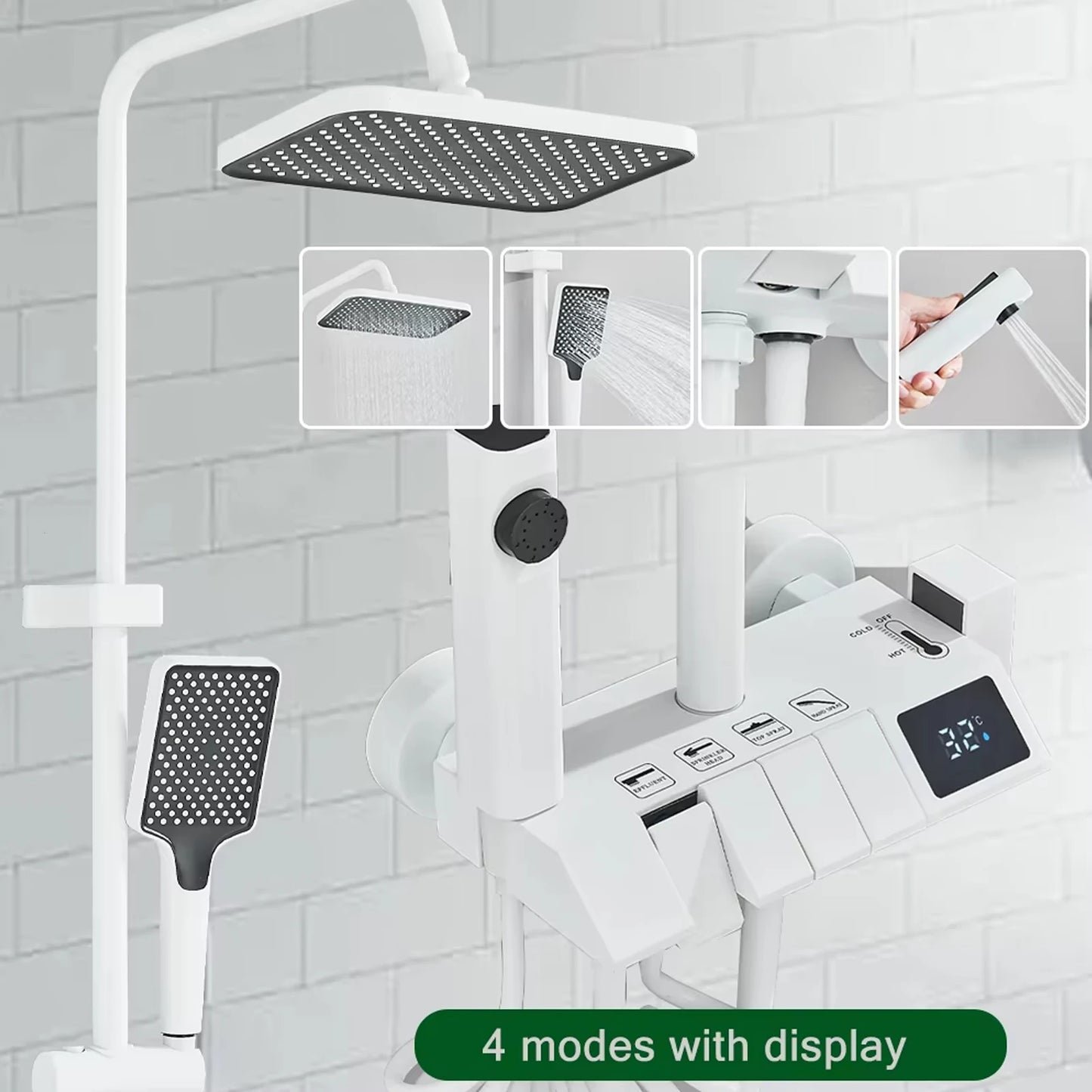 Onyzpily In Wall 4 Way Shower Faucet Set With Rainfall