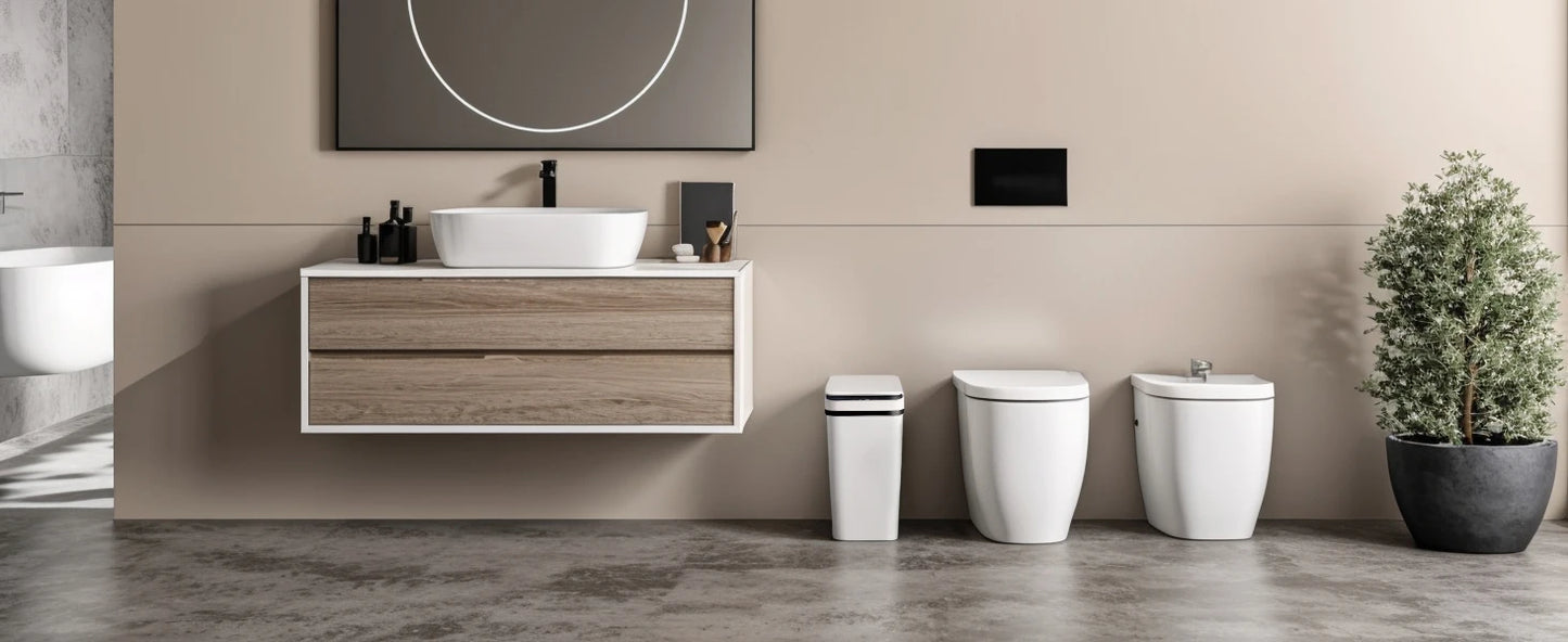 Two Pack Touchless Motion Sensor Trash Cans With Slim Lid
