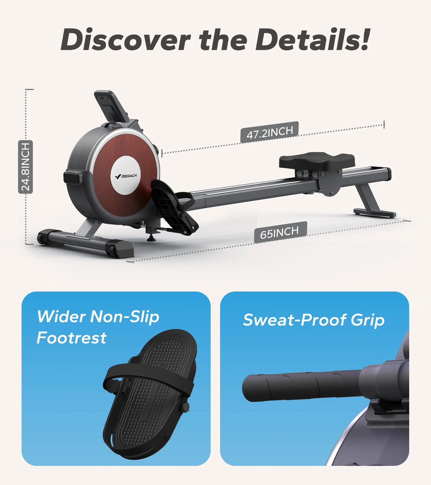 MERACH Magnetic Rowing Machine For Home With 16 Levels