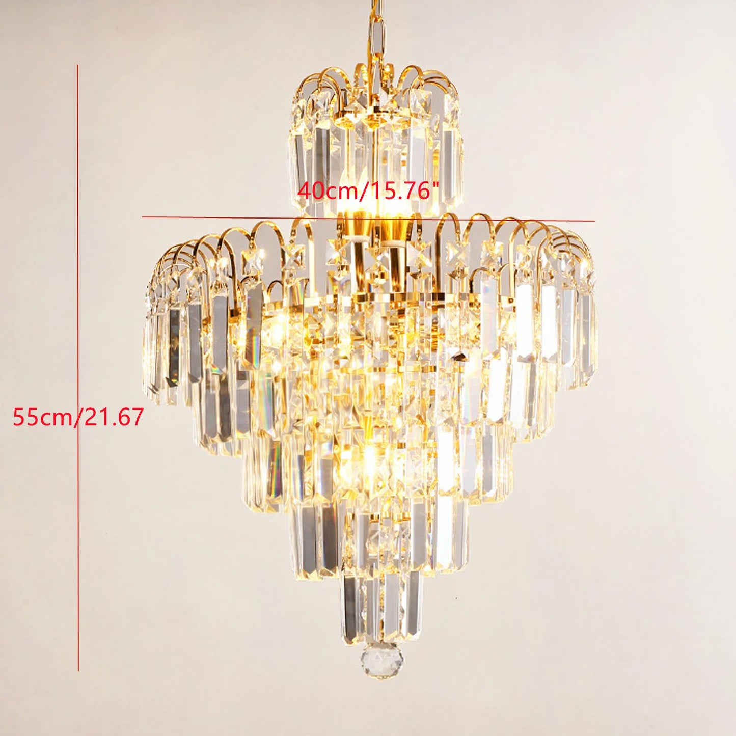 Elegant Modern K9 Crystal Chandelier Ceiling Light Metal Glass
