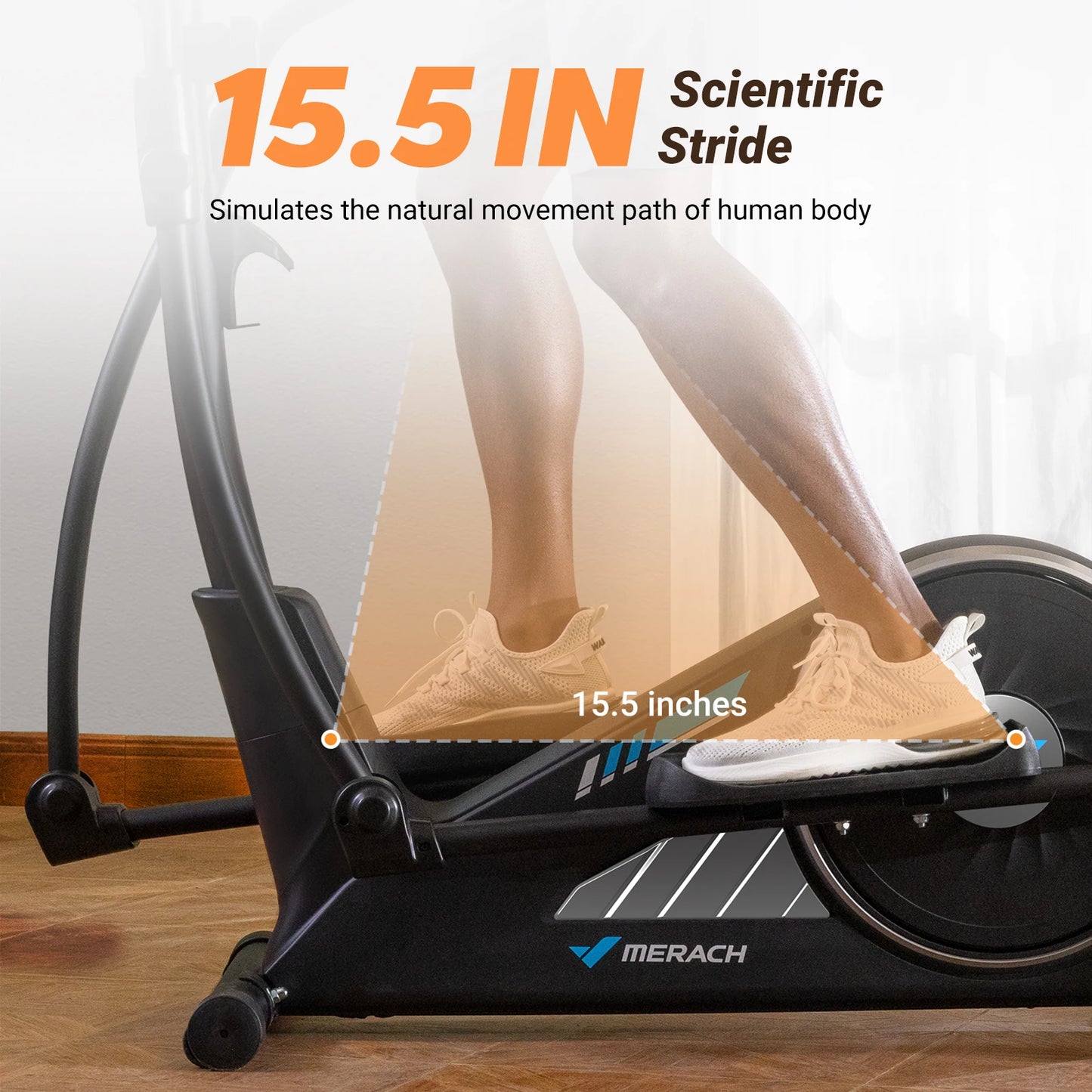 MERACH Elliptical Machine Hyper Quiet Magnetic Drive 16 Level Resistance