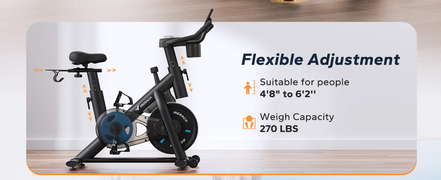 MERACH Exercise Bike With Brake Pad And Magnetic Resistance