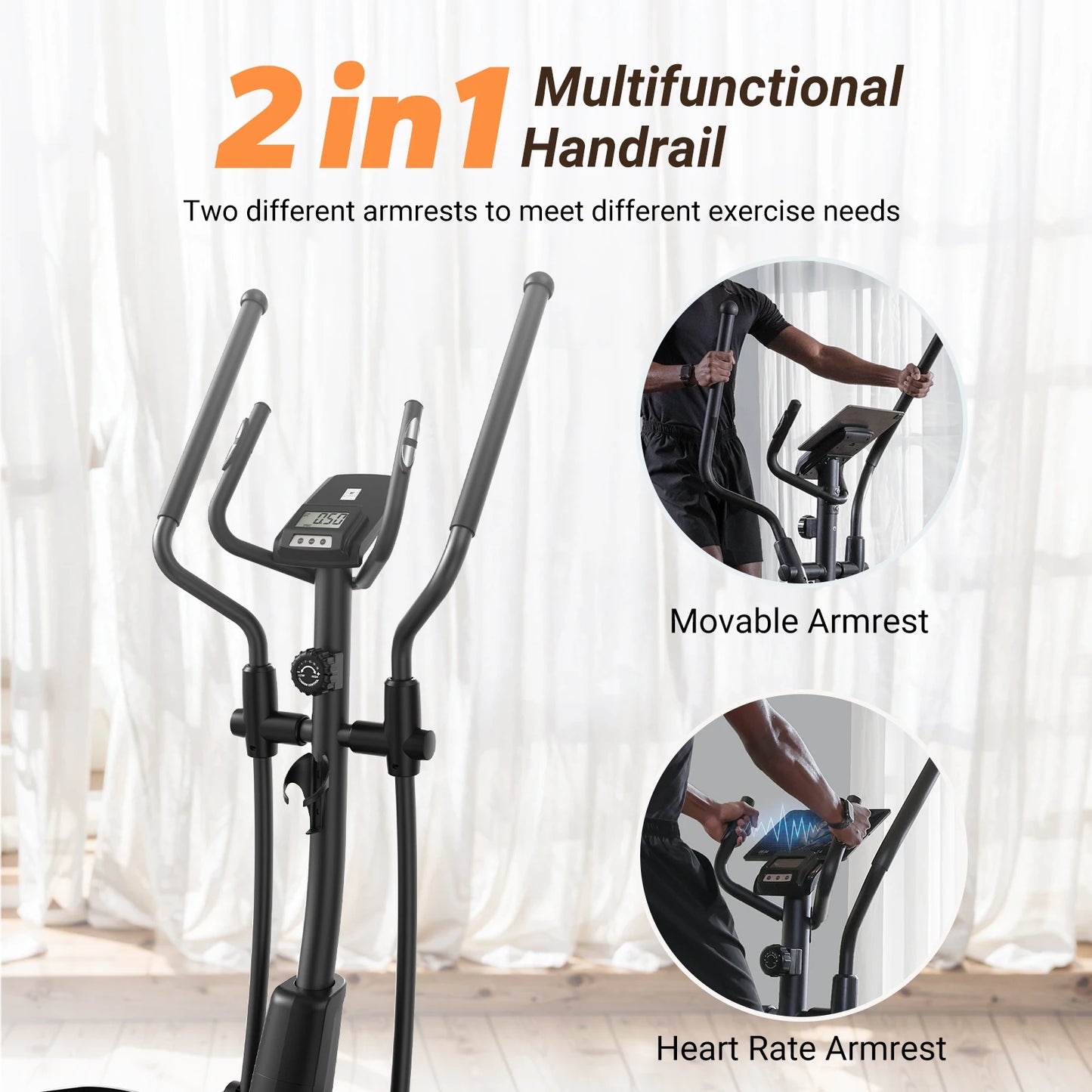 MERACH Elliptical Machine Hyper Quiet Magnetic Drive 16 Level Resistance