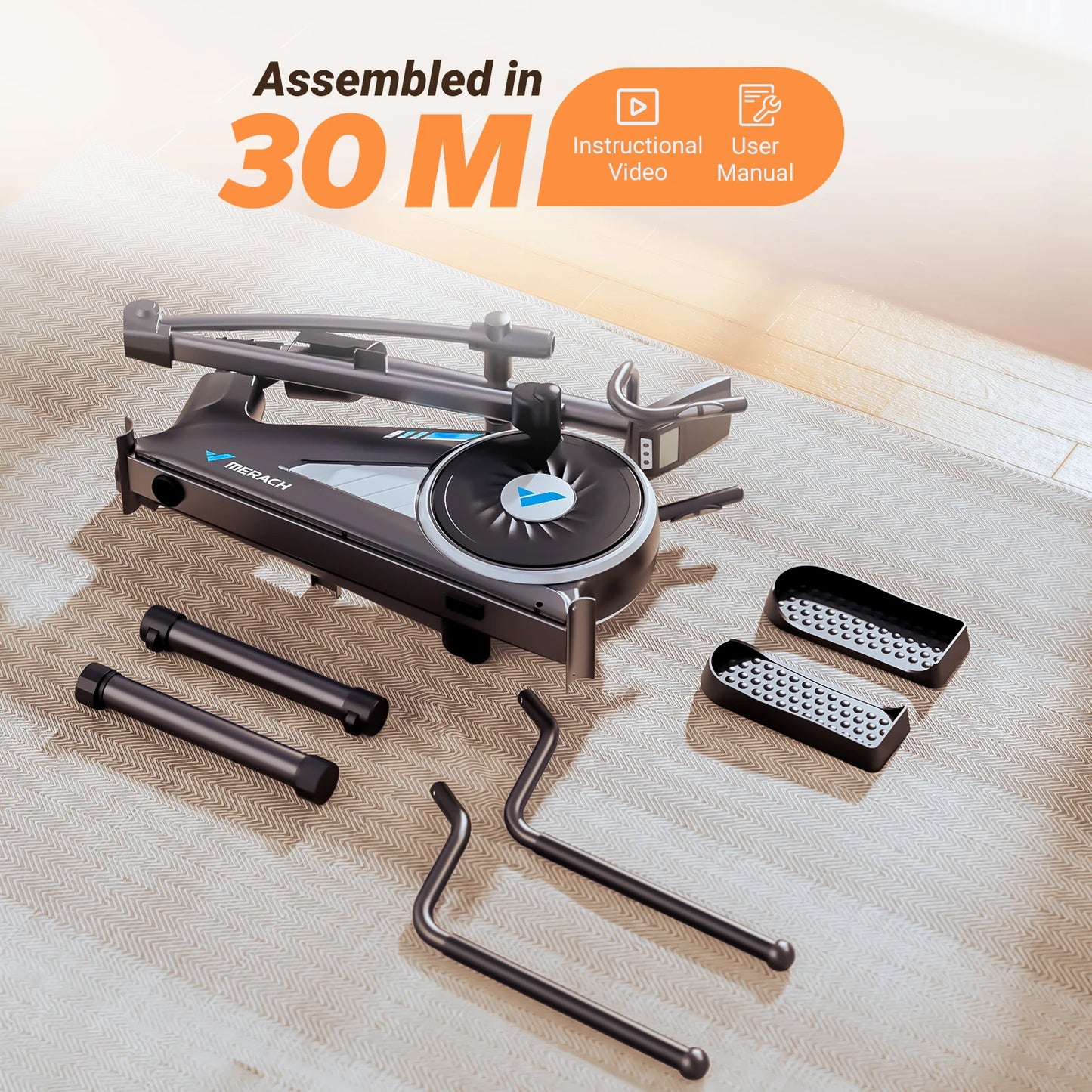 MERACH Elliptical Machine Hyper Quiet Magnetic Drive 16 Level Resistance