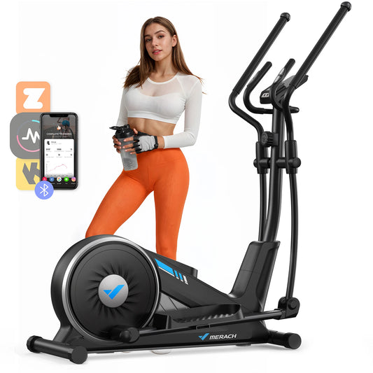 MERACH Elliptical Machine Hyper Quiet Magnetic Drive 16 Level Resistance