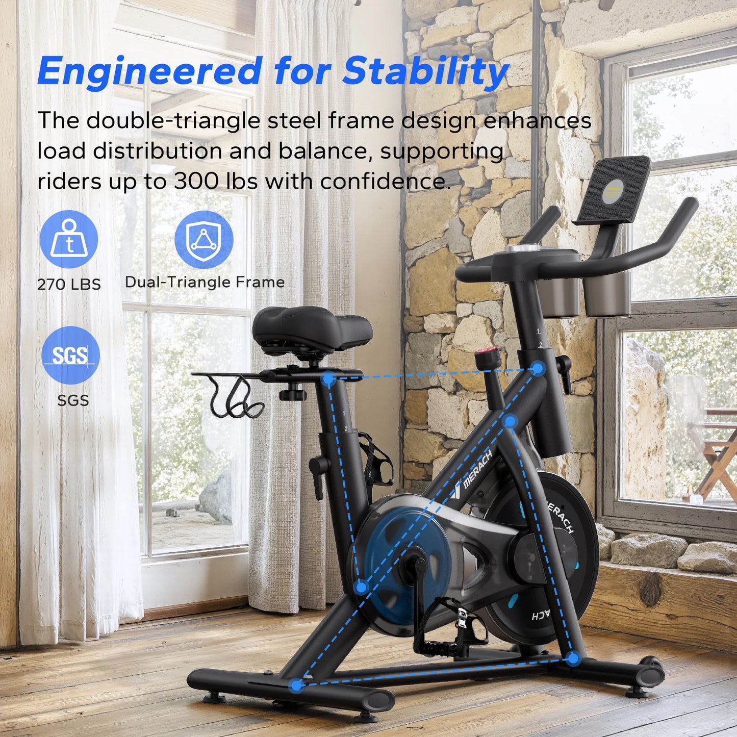 MERACH Exercise Bike With Brake Pad And Magnetic Resistance