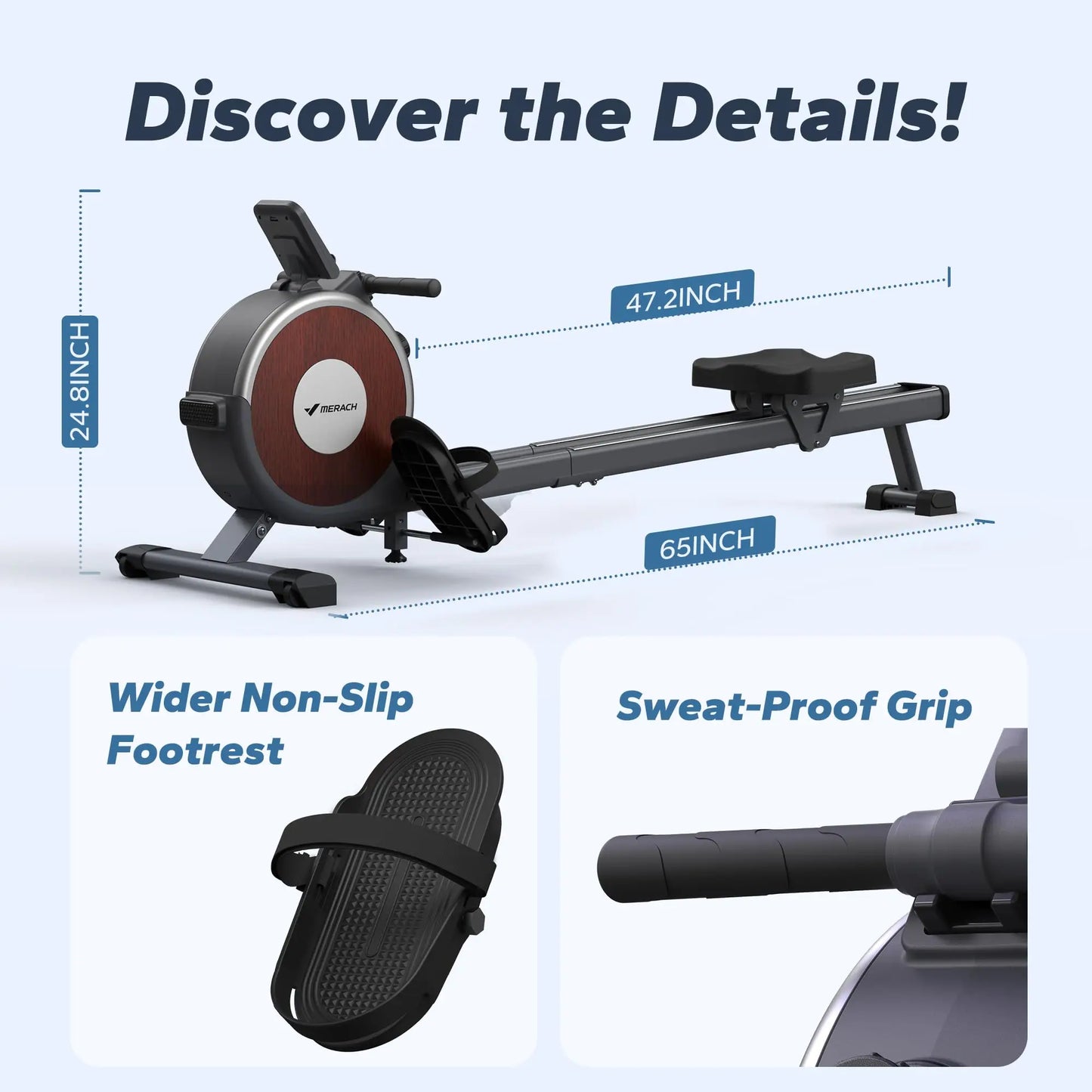 MERACH Magnetic Rowing Machine For Home With 16 Levels