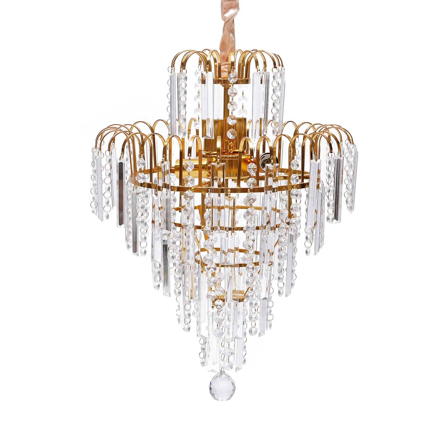 Elegant Modern K9 Crystal Chandelier Ceiling Light Metal Glass
