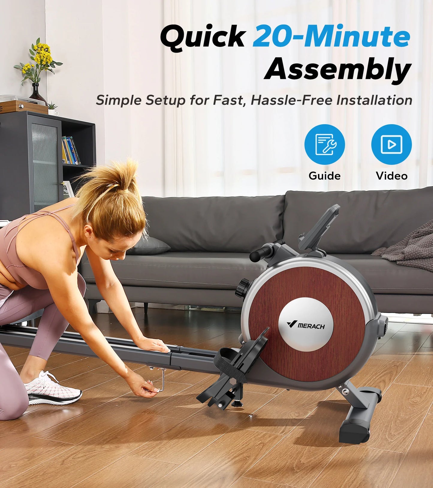 MERACH Magnetic Rowing Machine For Home With 16 Levels