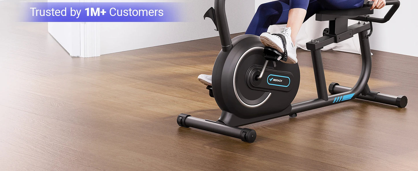 MERACH Recumbent Exercise Bike With Bluetooth Heart Rate Monitor