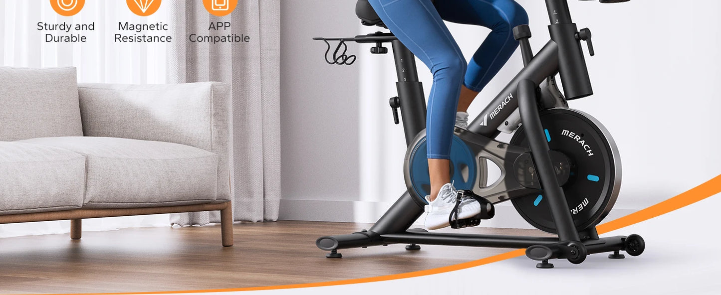 MERACH Exercise Bike With Brake Pad And Magnetic Resistance