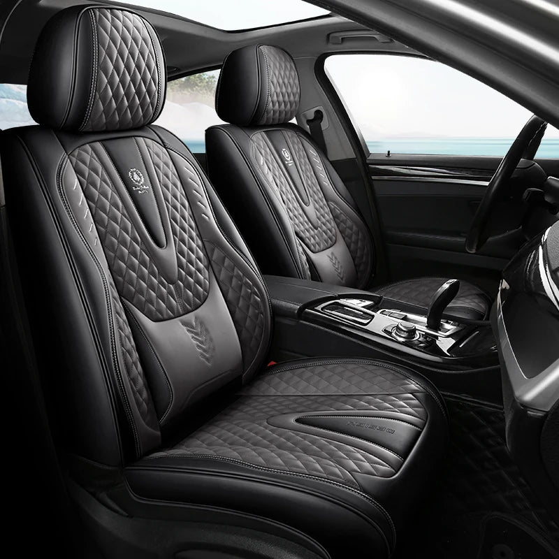 Universal Car Seat Covers Durable Synthetic Leather Front And Rear