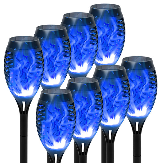 8 Pack Solar Torch Lights Flickering Flame Outdoor Waterproof Garden Decor