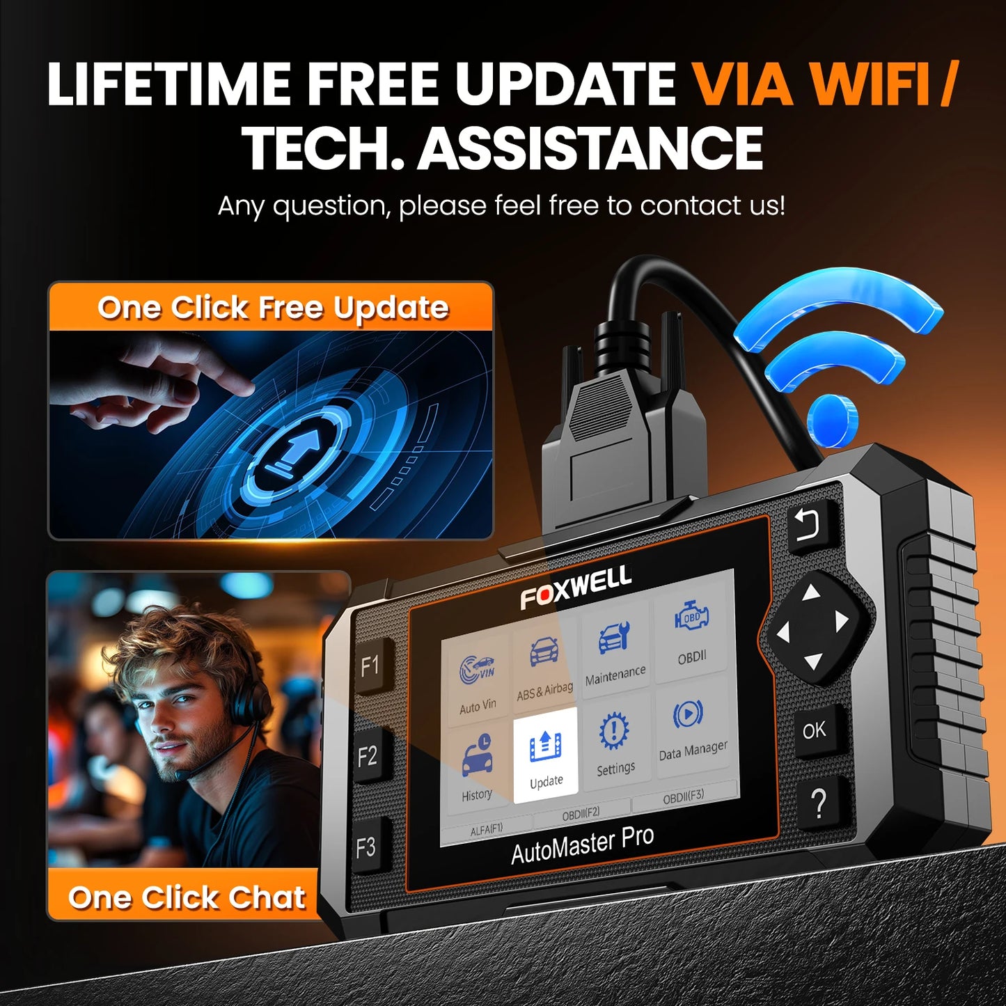 FOXWELL NT650 Pro OBDII Scan Tool With Bidirectional Diagnostics