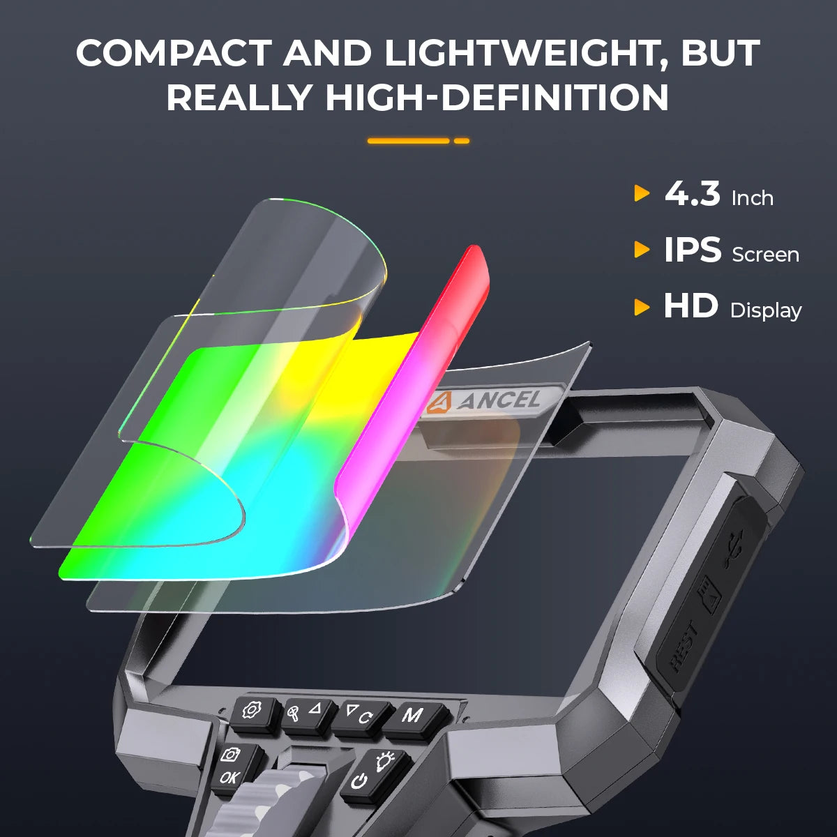 Ancel AN302 Two Way Articulating Borescope With LED Lights
