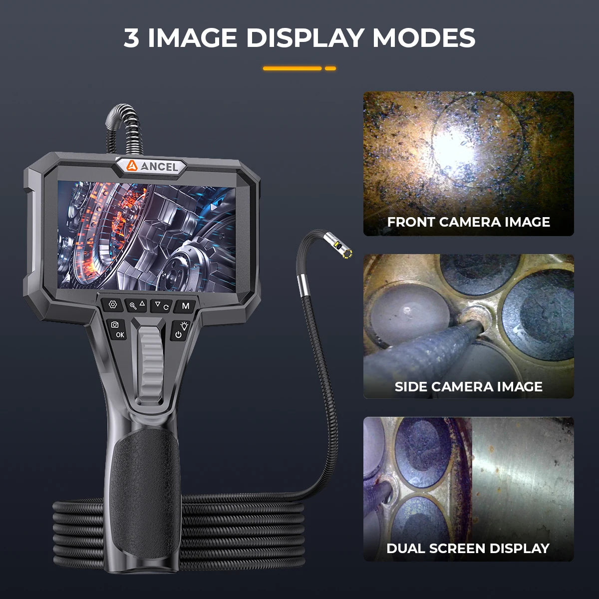Ancel AN302 Two Way Articulating Borescope With LED Lights