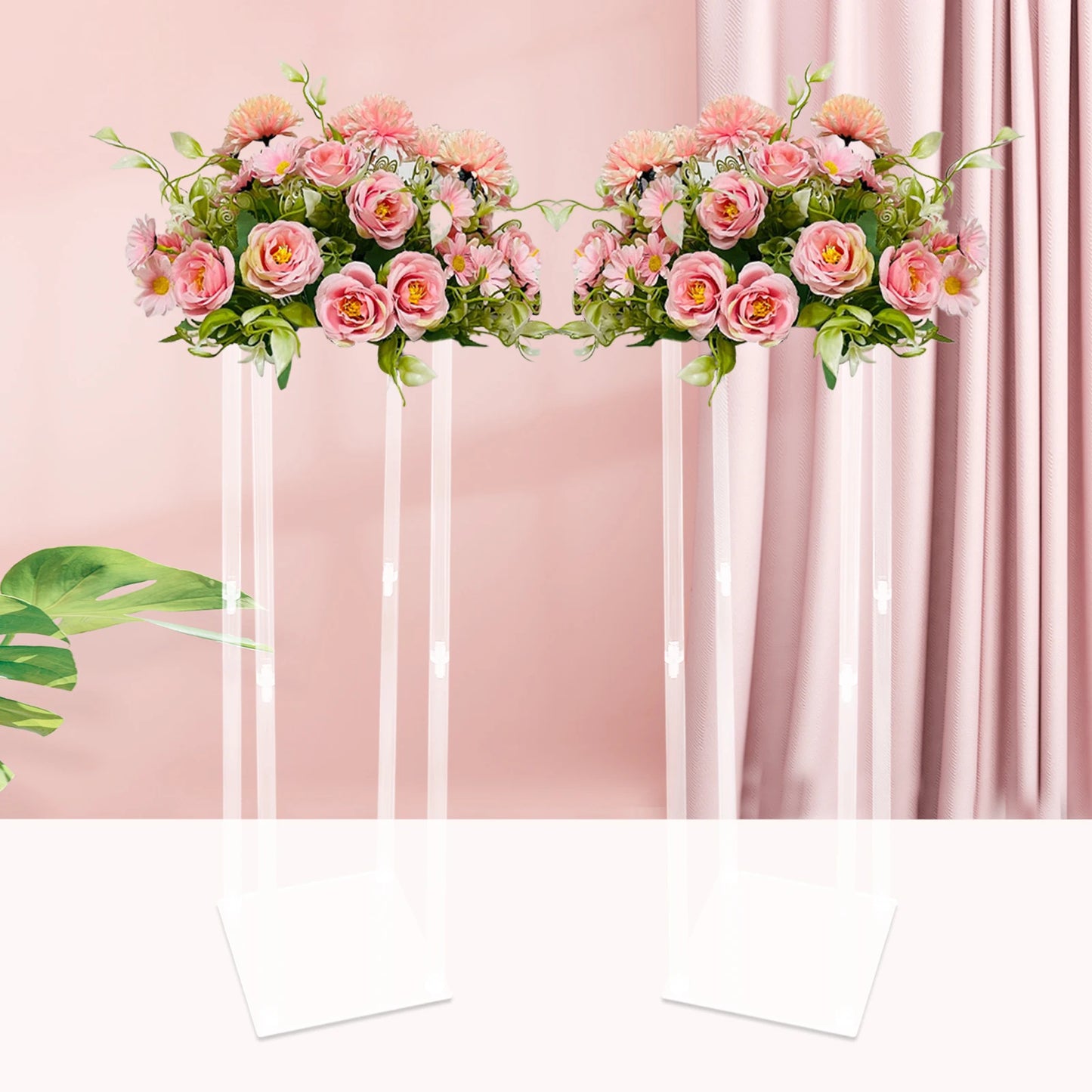 Clear Acrylic Flower Stand Geometric Centerpiece For Weddings