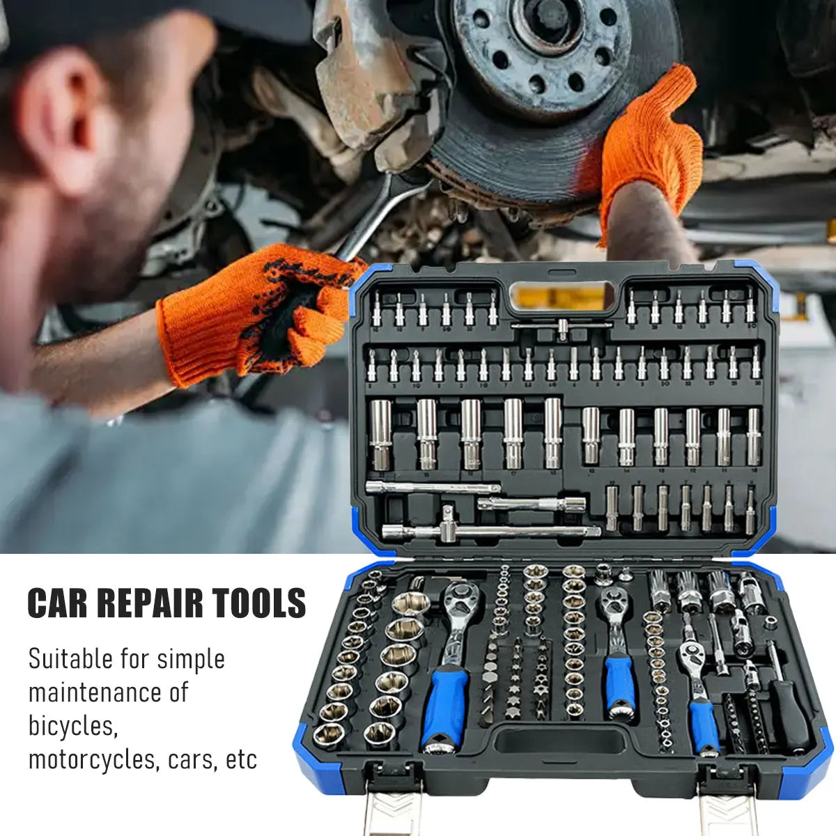 172 Pcs Multi Function Car Socket Ratchet Wrench Tool Kit