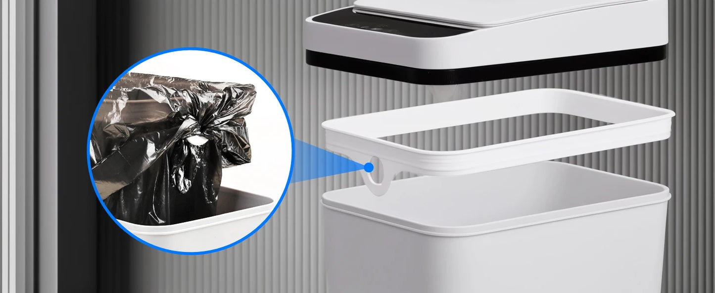 Two Pack Touchless Motion Sensor Trash Cans With Slim Lid