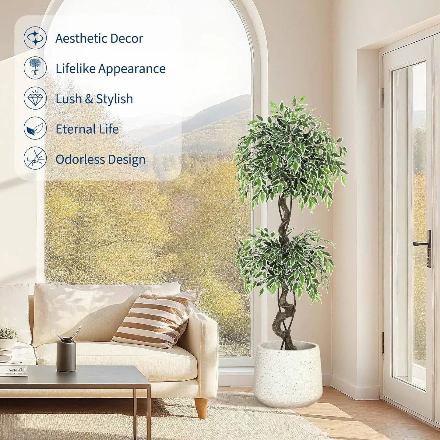 HiMISS Indoor Outdoor Ficus Tree For Home Office Decor