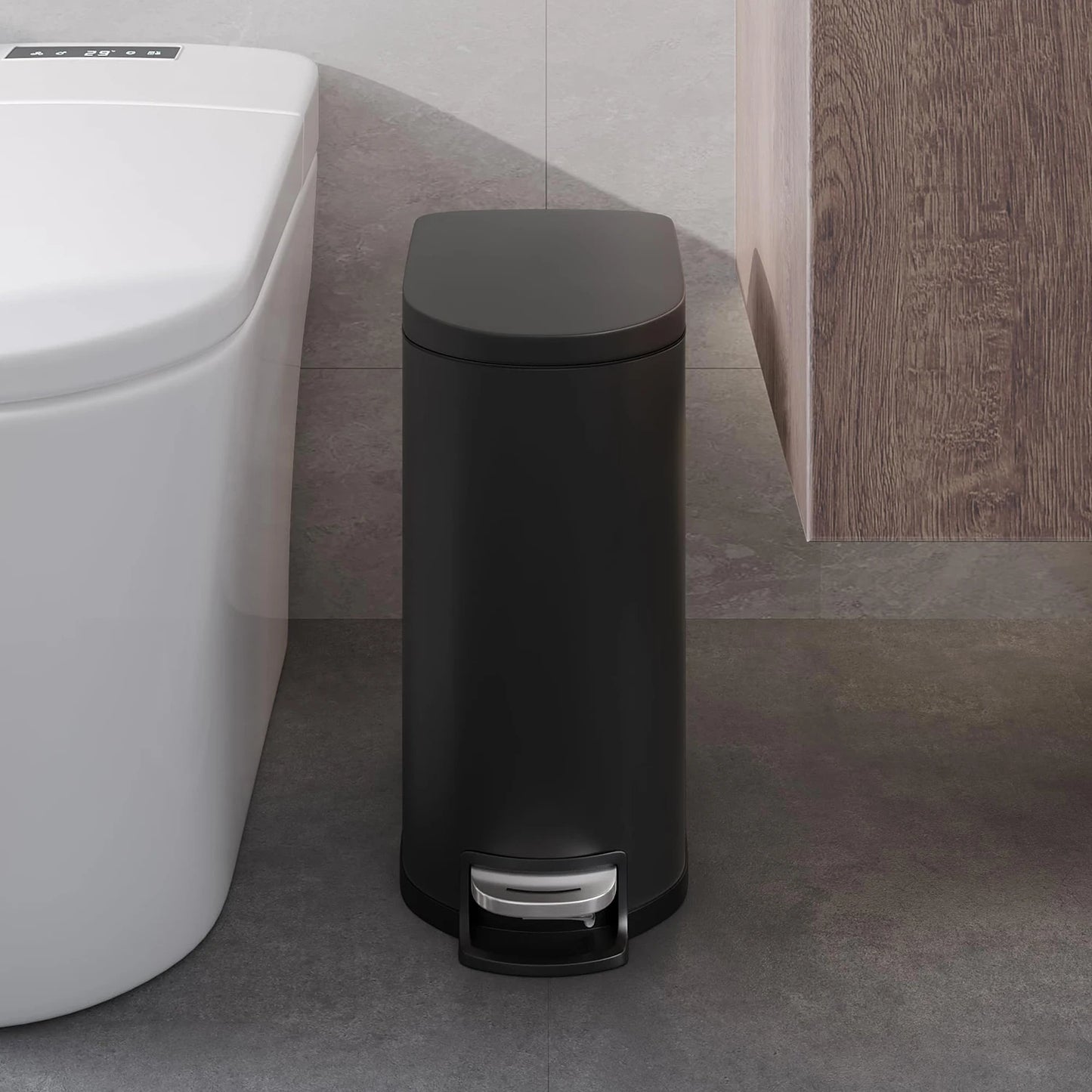 TWISTER.CK Durable Step On Stainless Steel Kitchen Trash Can Set