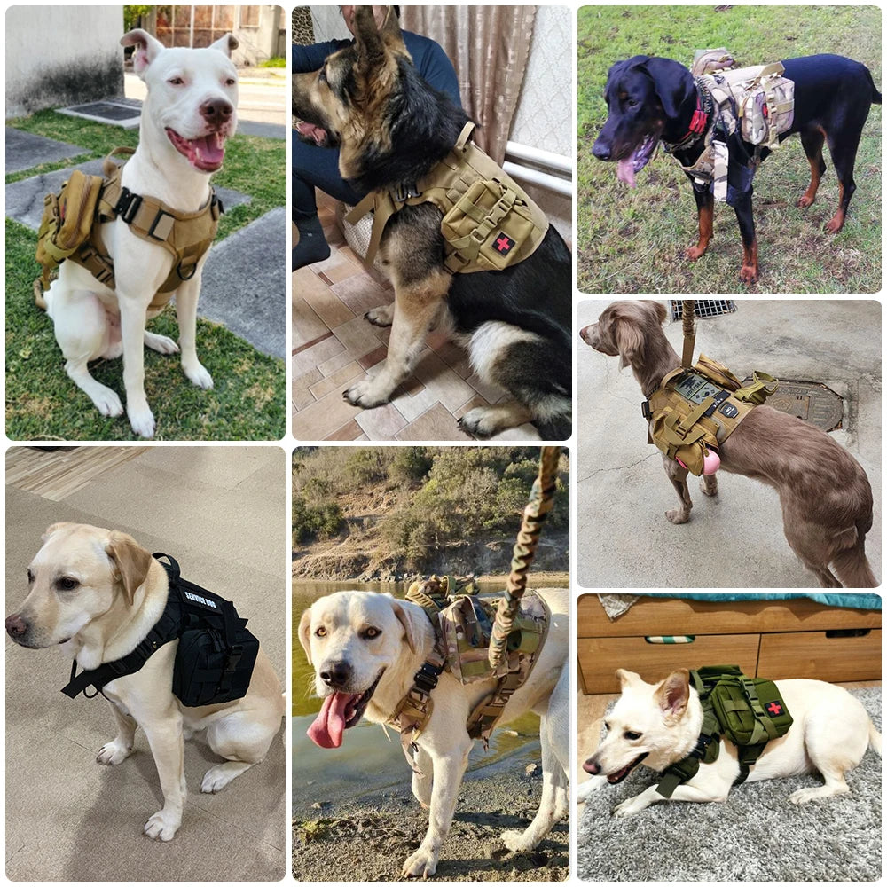 PETRAVEL Tactical Dog Harness Molle Vest With Pouches