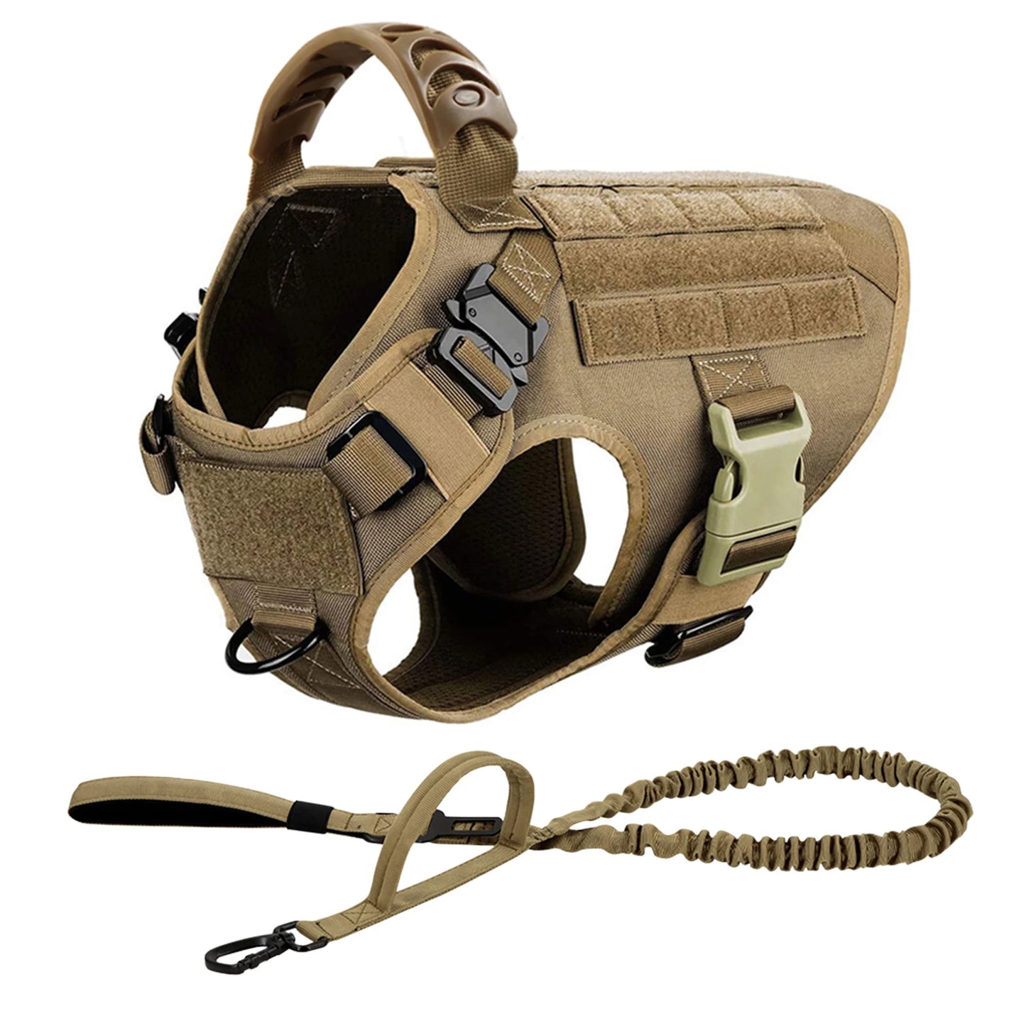 PETRAVEL Tactical Dog Harness Leash Set for Large Dogs Training