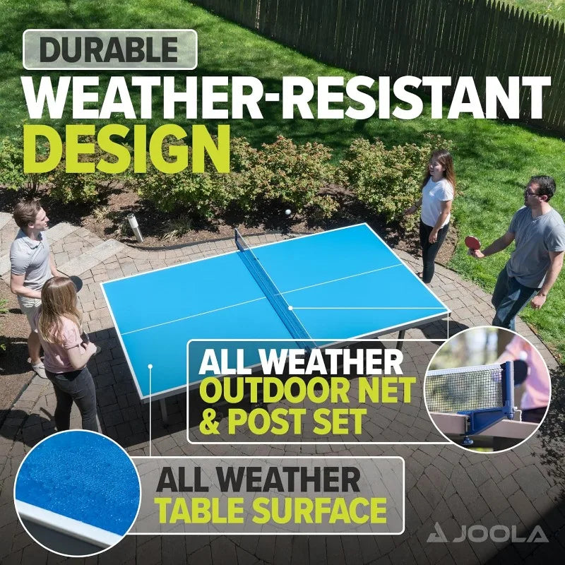 Outdoor Ping Pong Table With Waterproof Net Set All Weather