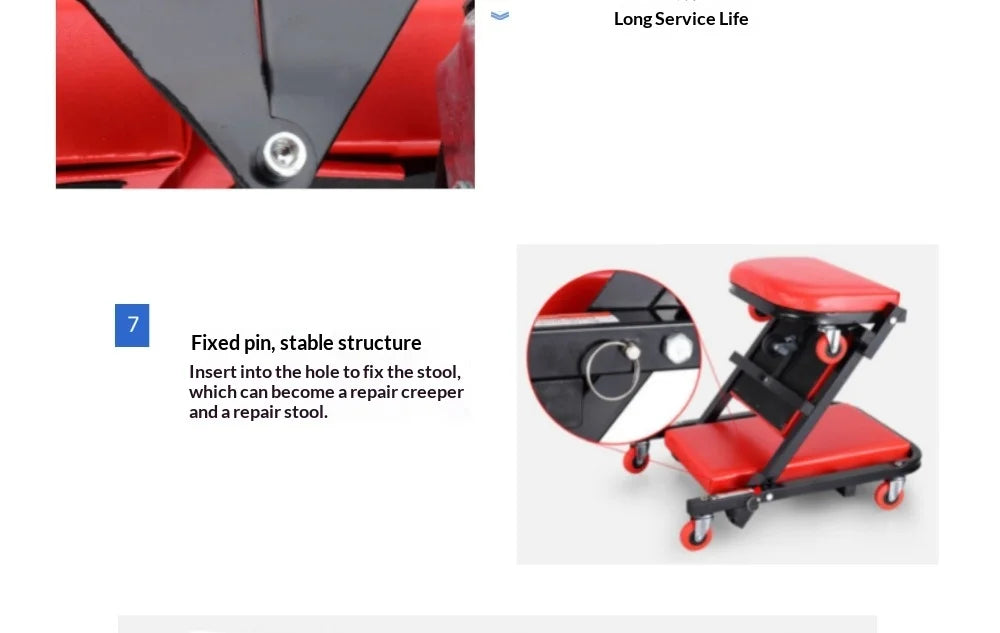 2-In-1 Folding Mechanic Stool Creeper Seat For Garage