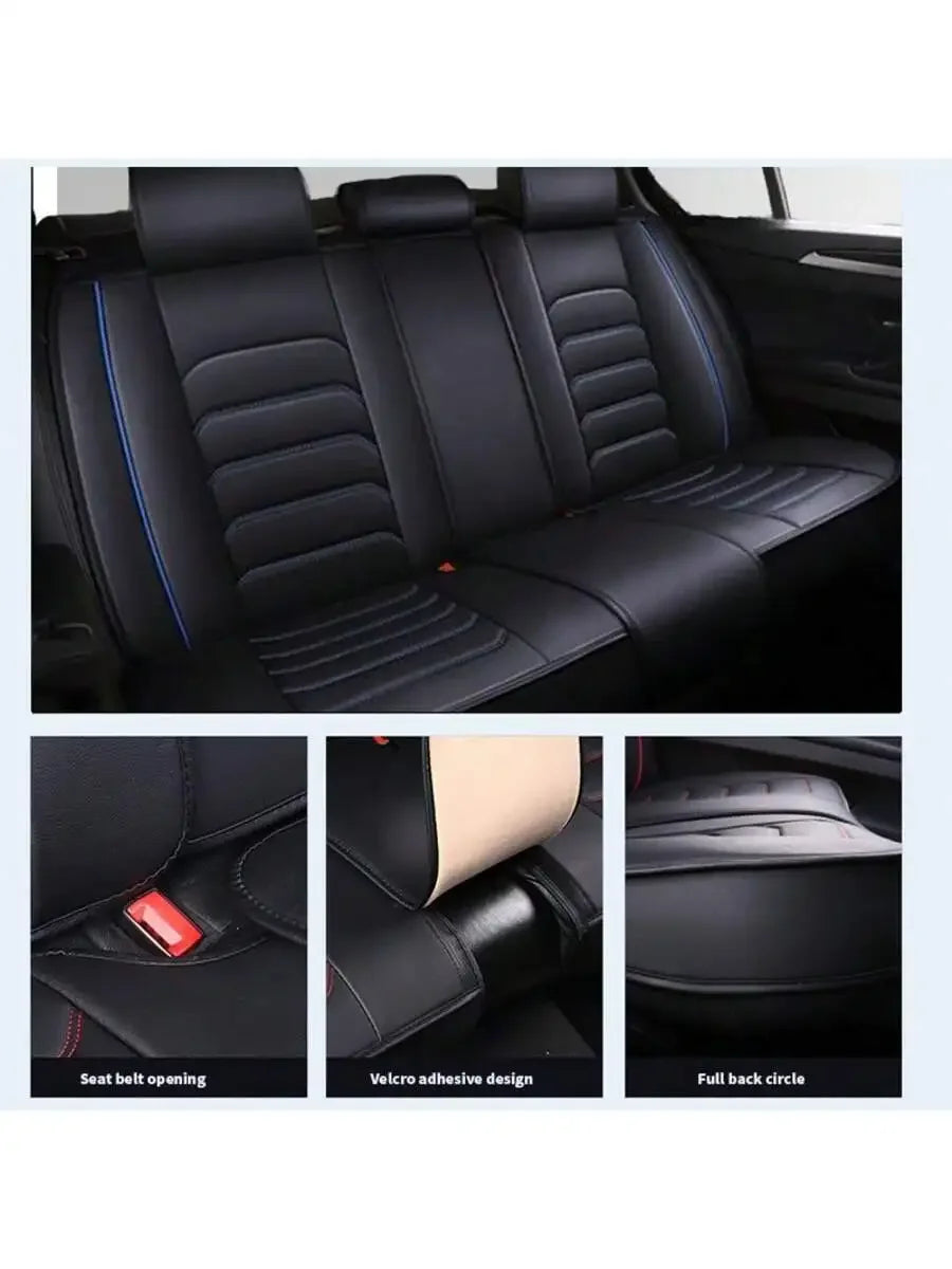 Universal PU Leatherette Car Seat Covers With Neck Lumbar Pillows