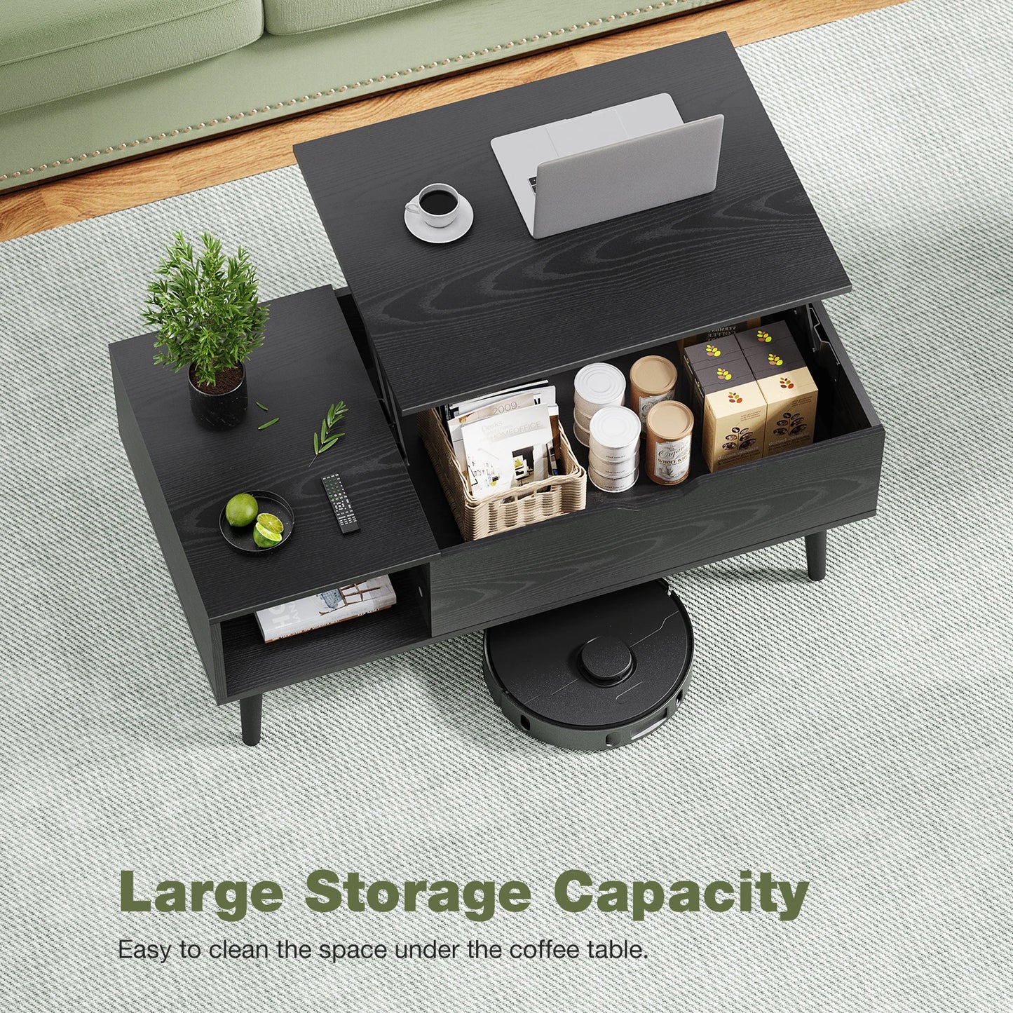 JHK Lift Top Coffee Table Living Room With Adjustable Storage