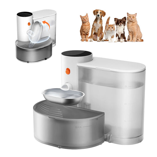 Booteely Stainless Steel Pet Water Dispenser With Pouring Bowl