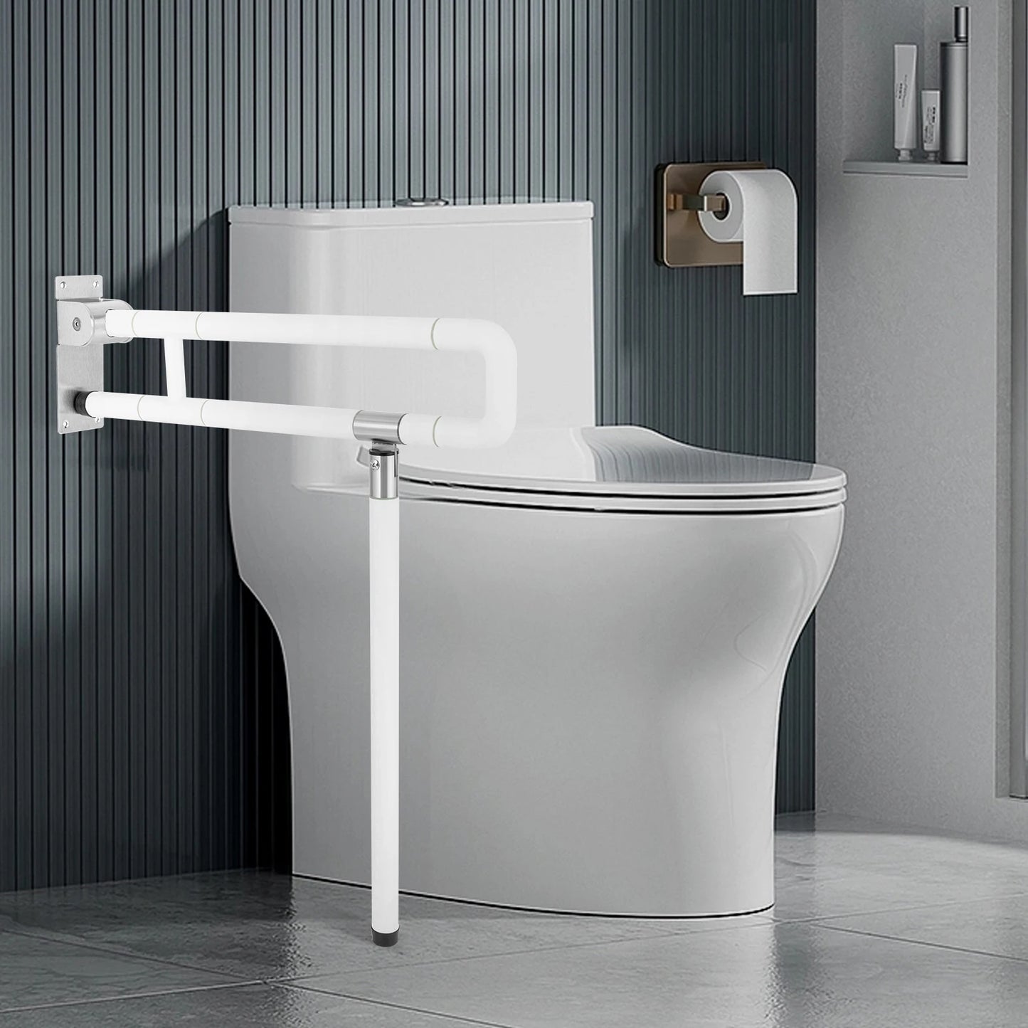 Foldable Bathroom Grab Bar Wall Mount Toilet Aid Handle
