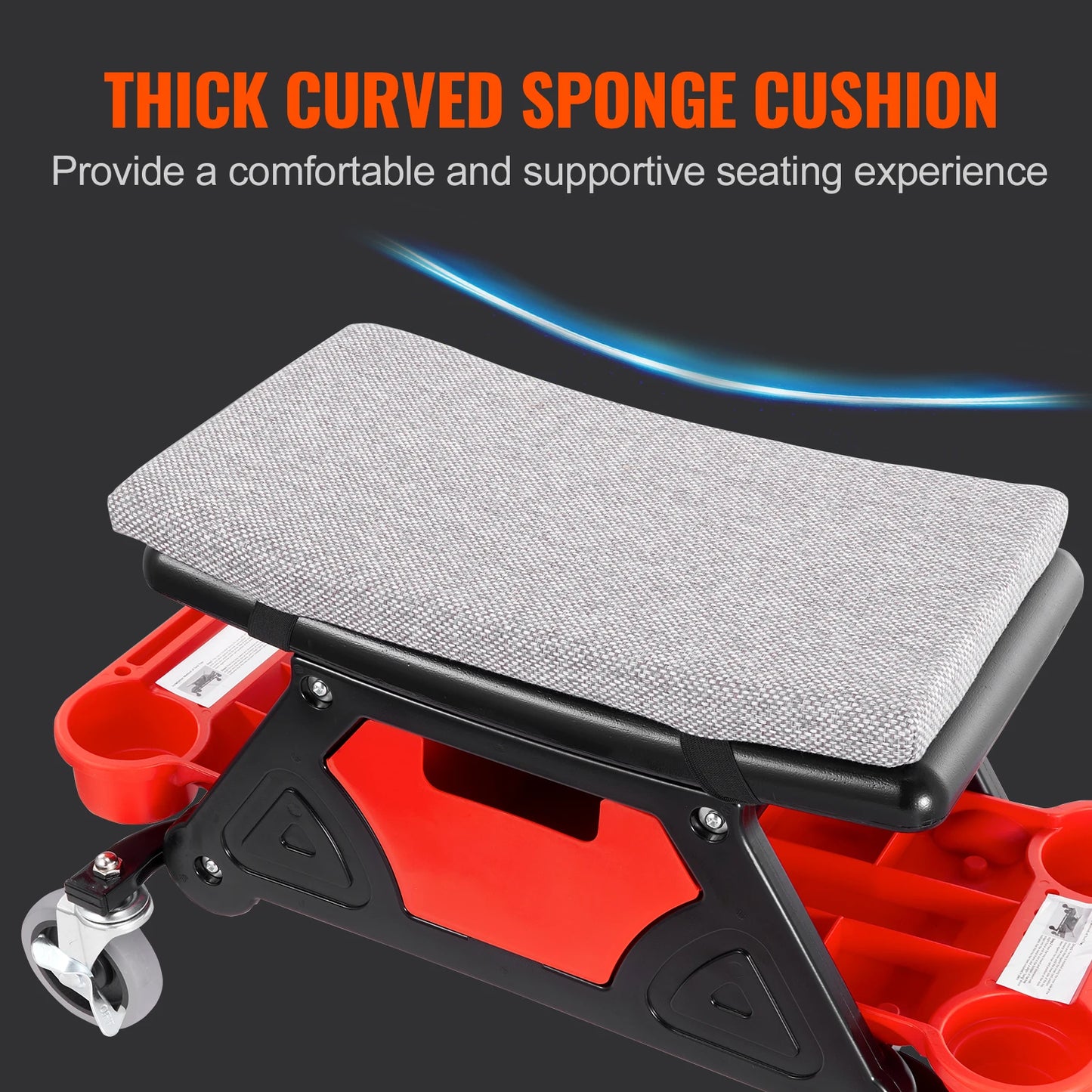 SucceBuy Rolling Mechanic Seat With Wheels 300 LBS Capacity