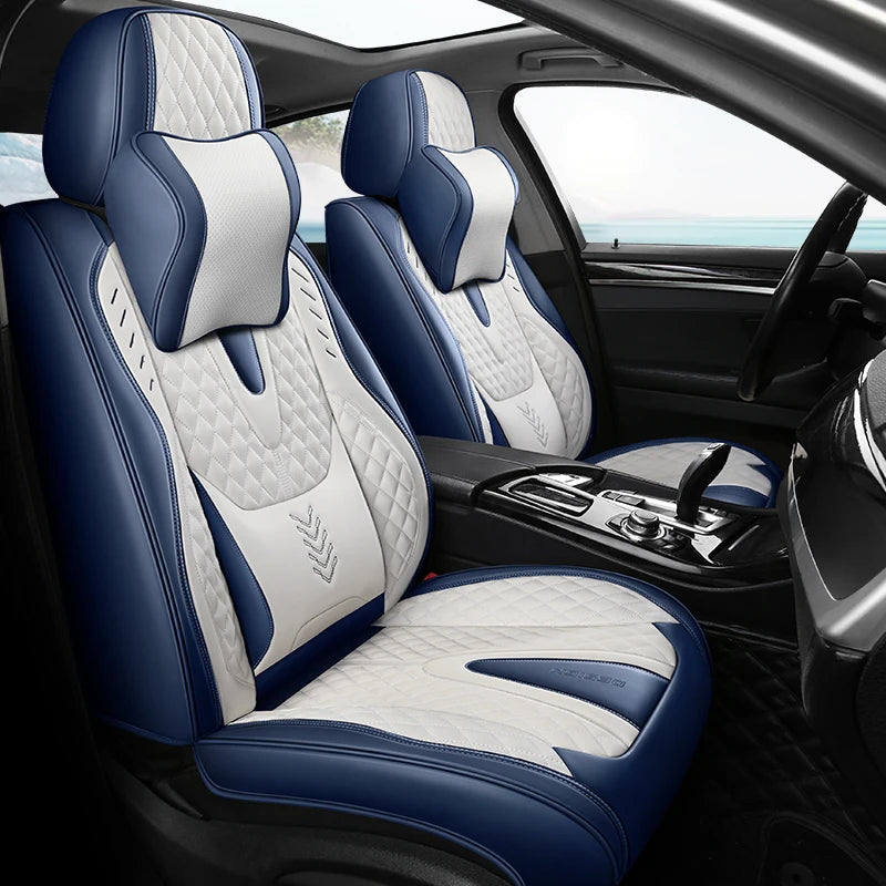 Universal Car Seat Covers Durable Synthetic Leather Front And Rear