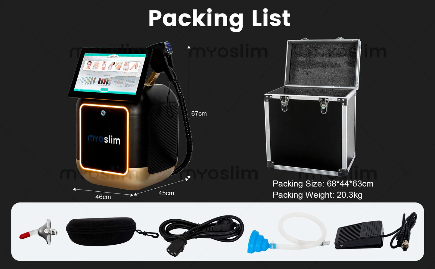 MYOSLIM Soprano Diode Hair Removal Laser 755 808 940 1064