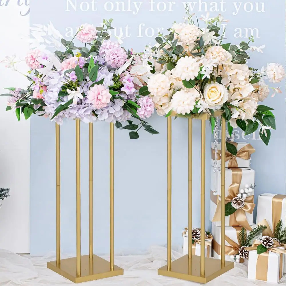 Gold Metal Flower Stand Set for Wedding Decorations and Centerpieces