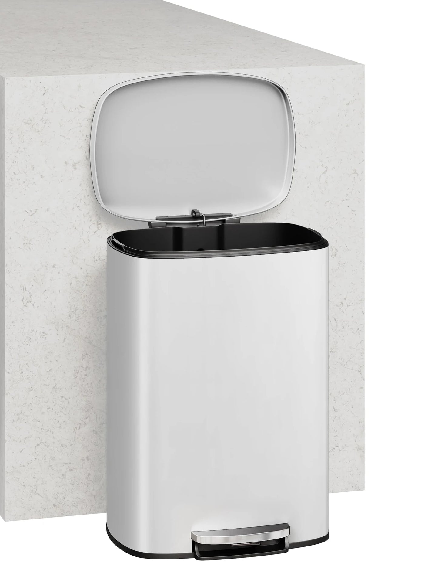 TWISTER.CK Durable Step On Stainless Steel Kitchen Trash Can Set