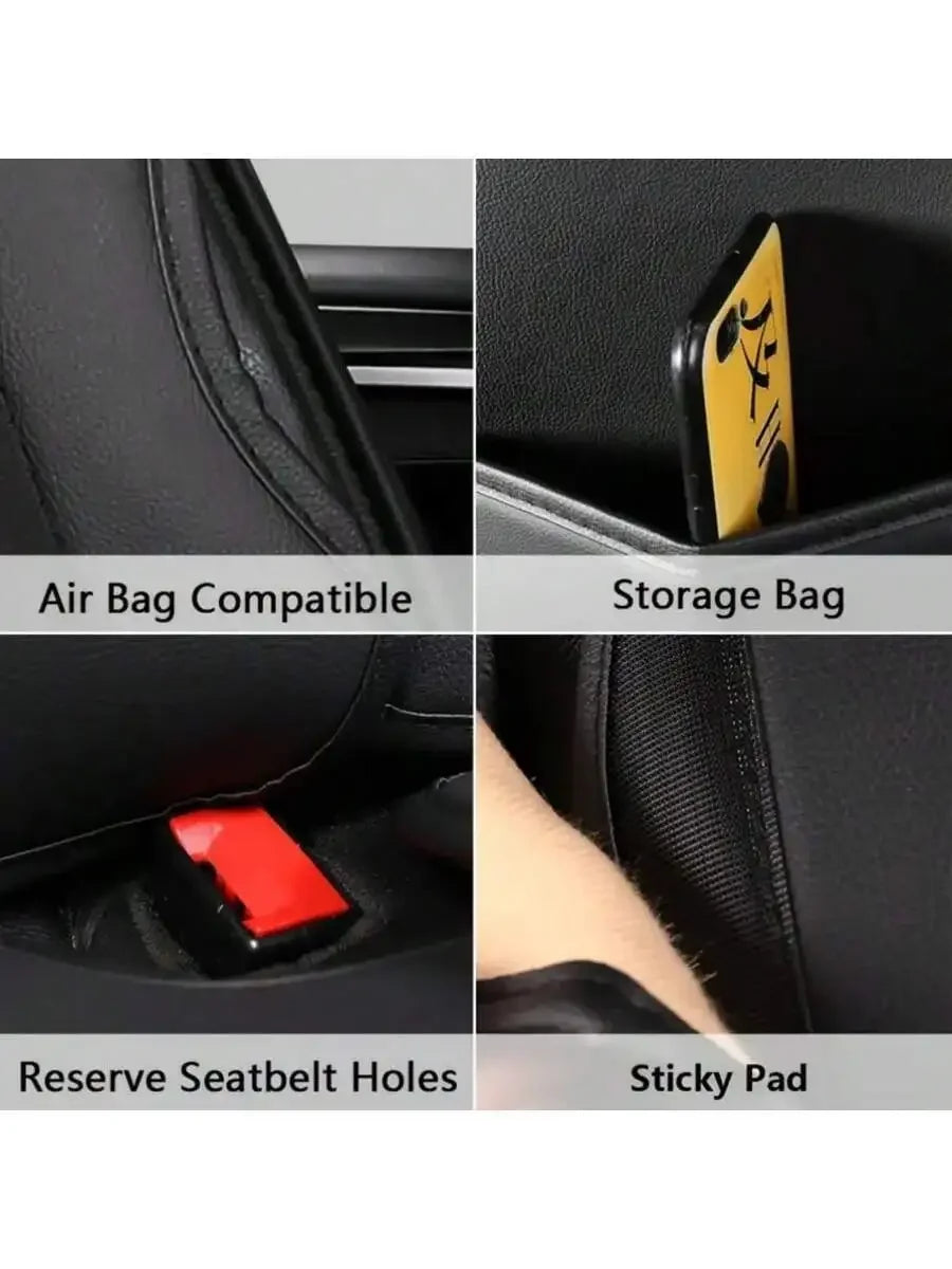Universal PU Leatherette Car Seat Covers With Neck Lumbar Pillows