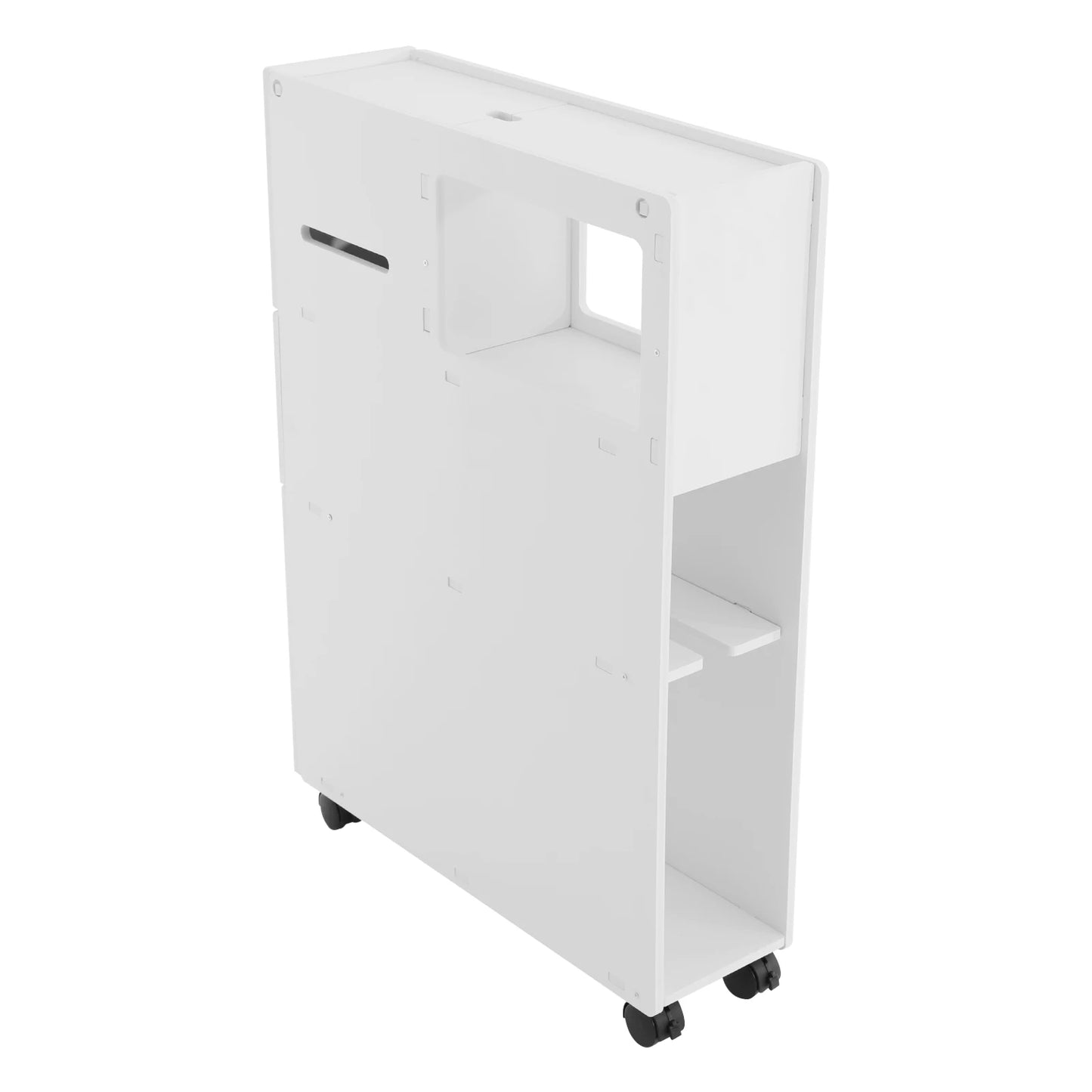 PVC Modern Bathroom Storage Cabinet Narrow Floor Standing With Drawers