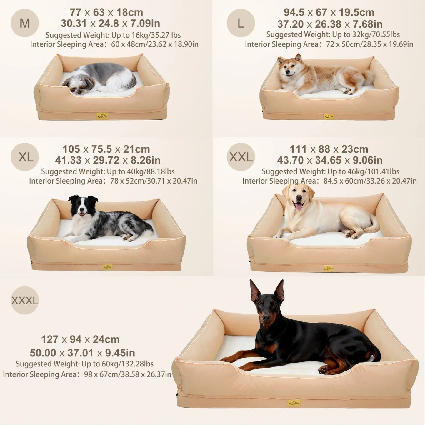Bingopaw Orthopedic Dog Bed With Oxford Bolster Foam Base