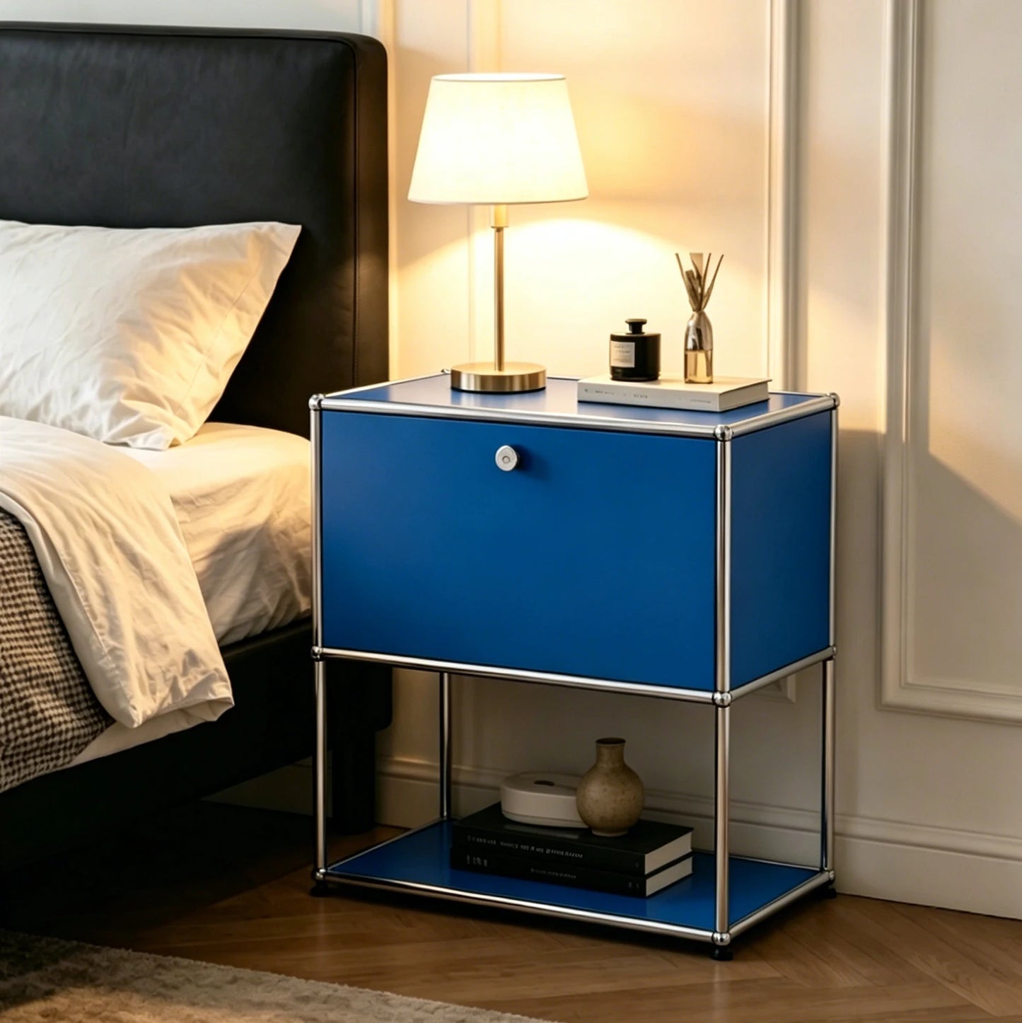 Furgle Modern Modular Nightstand Metal Frame Two Tier