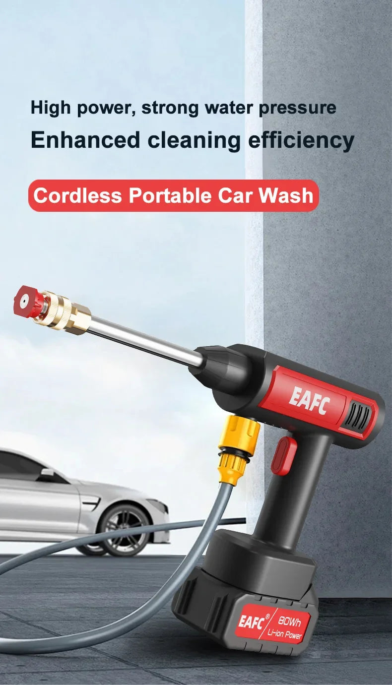 EAFC Cordless 60Bar Electric High Pressure Car Wash Gun Foam
