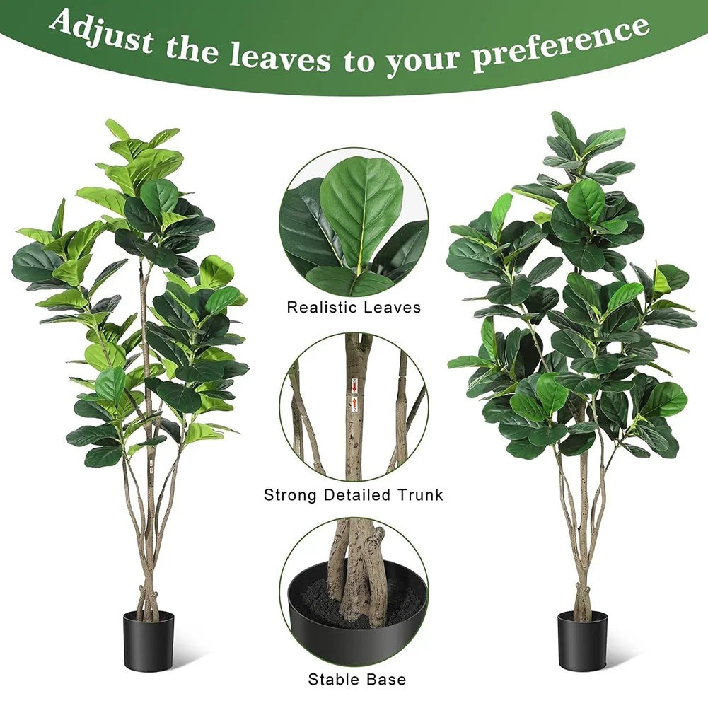 HiMISS Fiddle Leaf Fig Artificial Tree Home Decor Pot