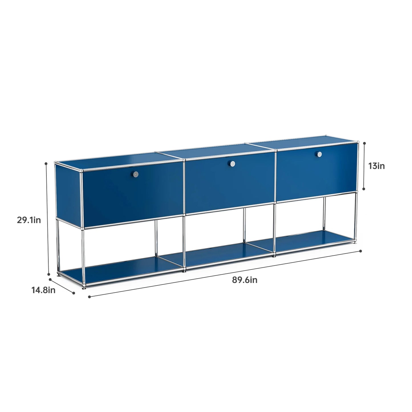 Stainless Steel Storage Cabinet Sideboard With Metal Shelves Living Room